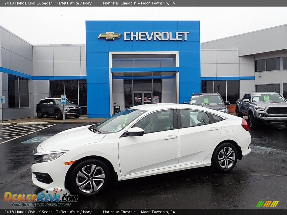 2018 Honda Civic LX Sedan Taffeta White / Ivory Photo #1