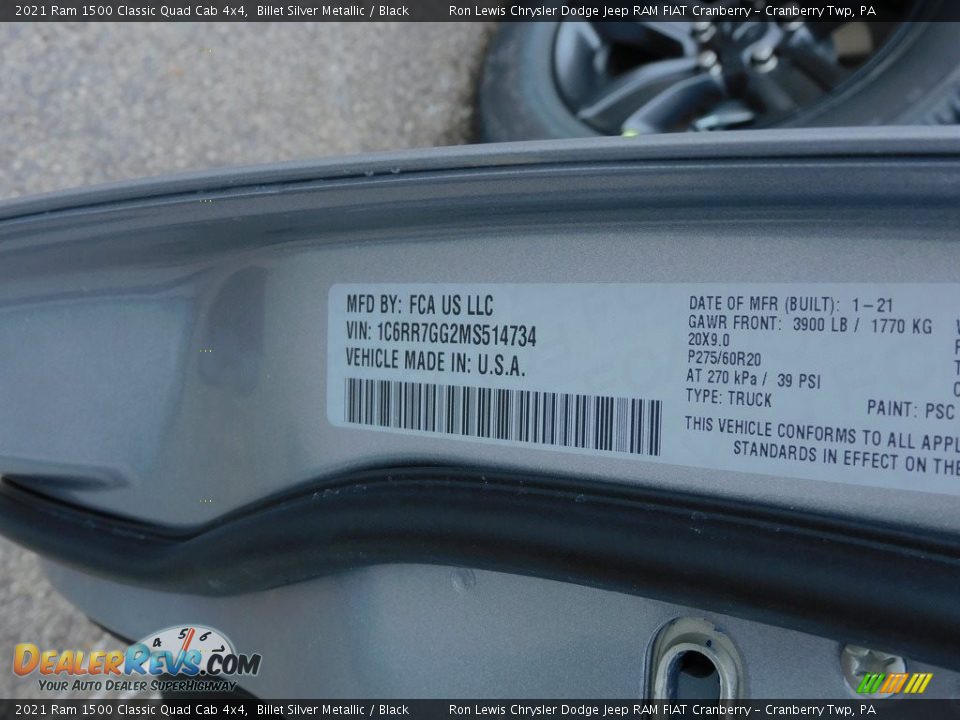 2021 Ram 1500 Classic Quad Cab 4x4 Billet Silver Metallic / Black Photo #20