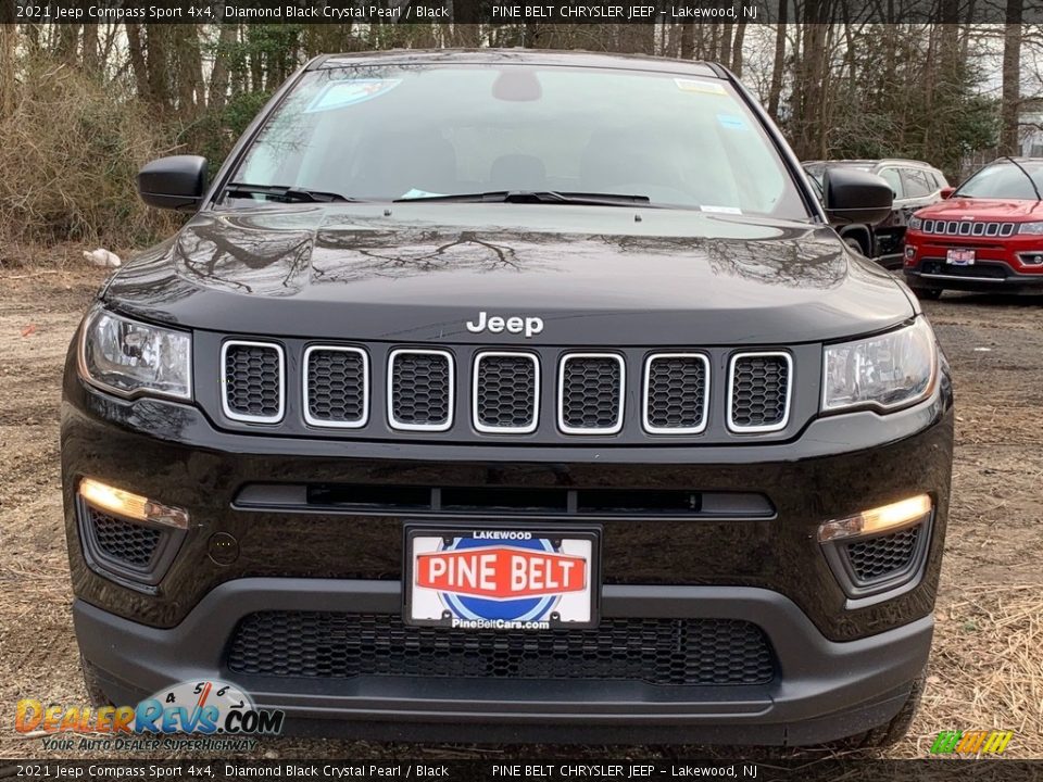 2021 Jeep Compass Sport 4x4 Diamond Black Crystal Pearl / Black Photo #3