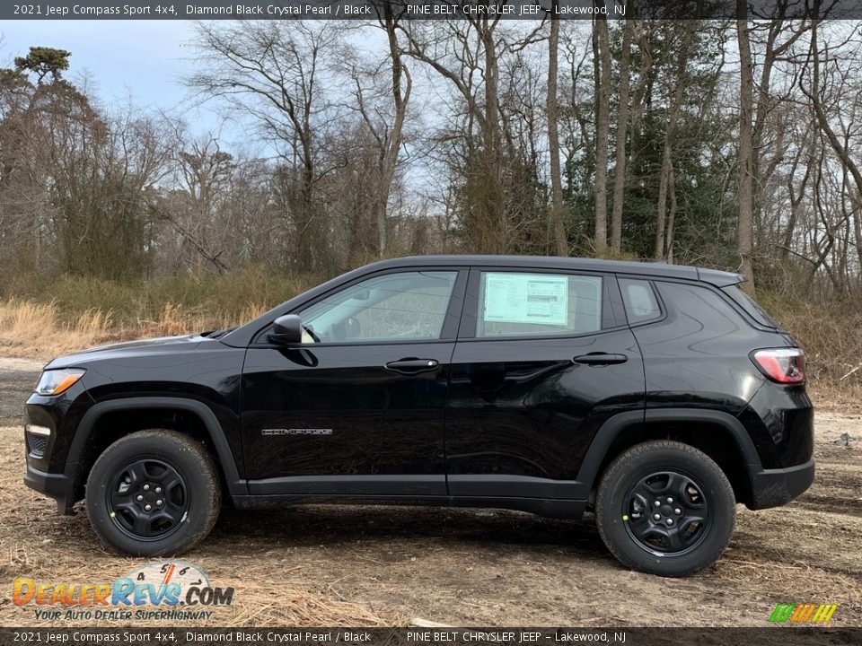 2021 Jeep Compass Sport 4x4 Diamond Black Crystal Pearl / Black Photo #4