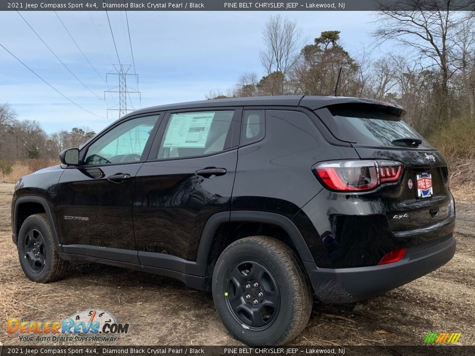 2021 Jeep Compass Sport 4x4 Diamond Black Crystal Pearl / Black Photo #6