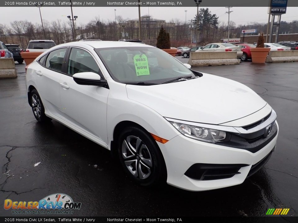 2018 Honda Civic LX Sedan Taffeta White / Ivory Photo #10