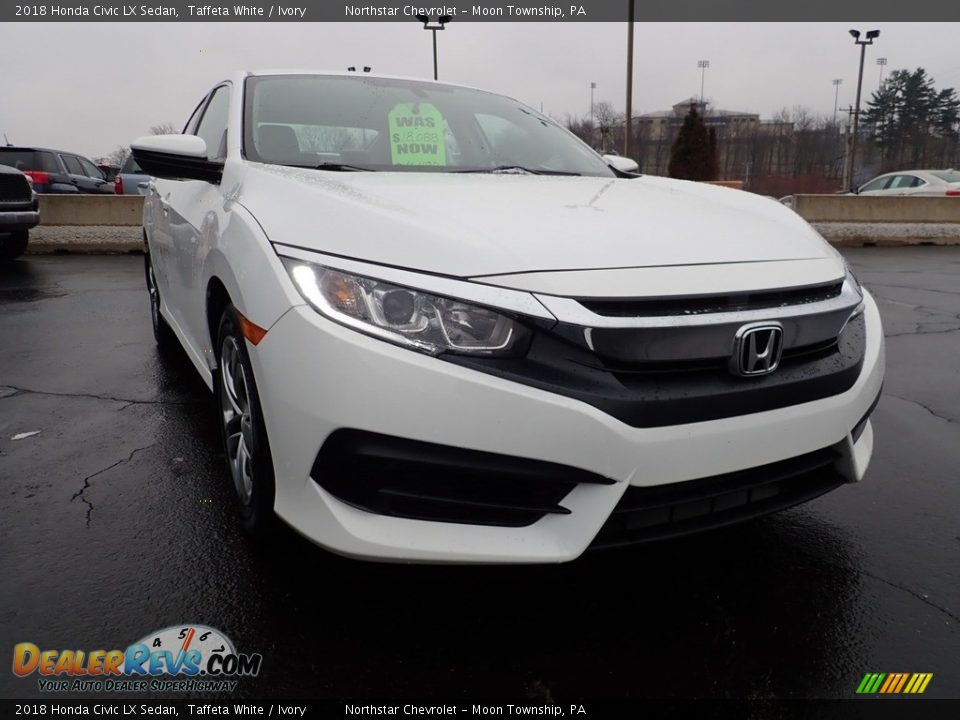 2018 Honda Civic LX Sedan Taffeta White / Ivory Photo #11