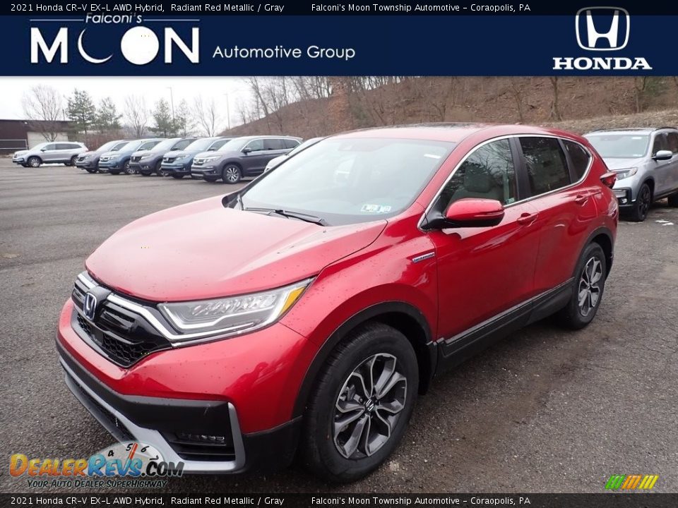 2021 Honda CR-V EX-L AWD Hybrid Radiant Red Metallic / Gray Photo #1