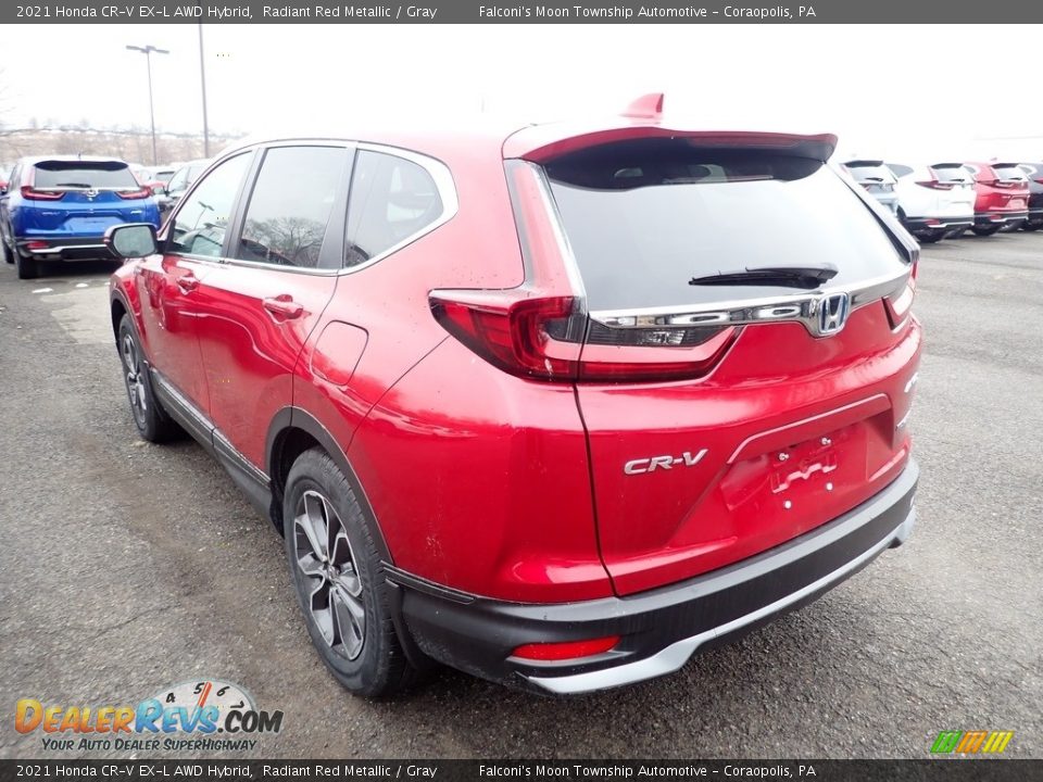 2021 Honda CR-V EX-L AWD Hybrid Radiant Red Metallic / Gray Photo #3