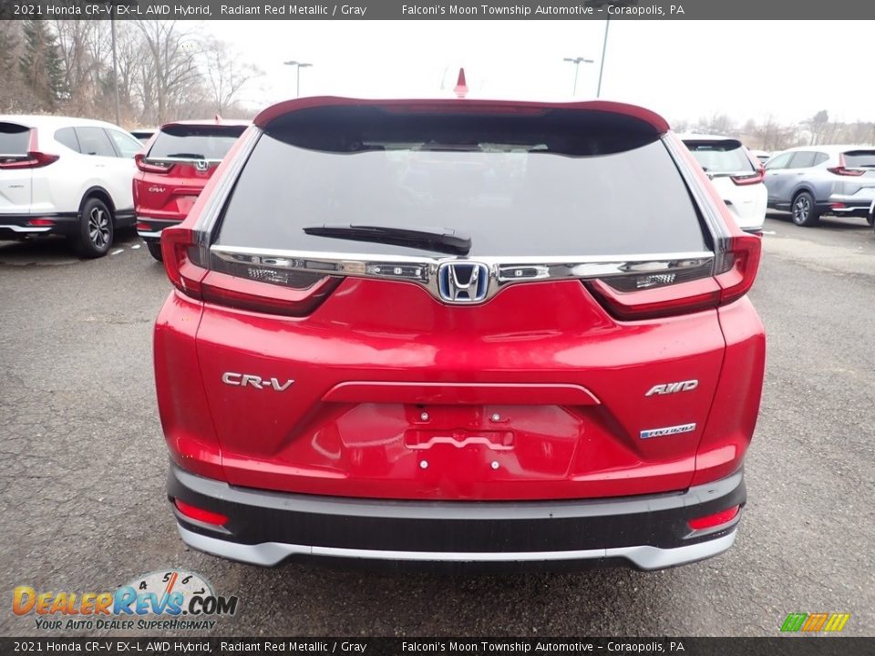 2021 Honda CR-V EX-L AWD Hybrid Radiant Red Metallic / Gray Photo #4