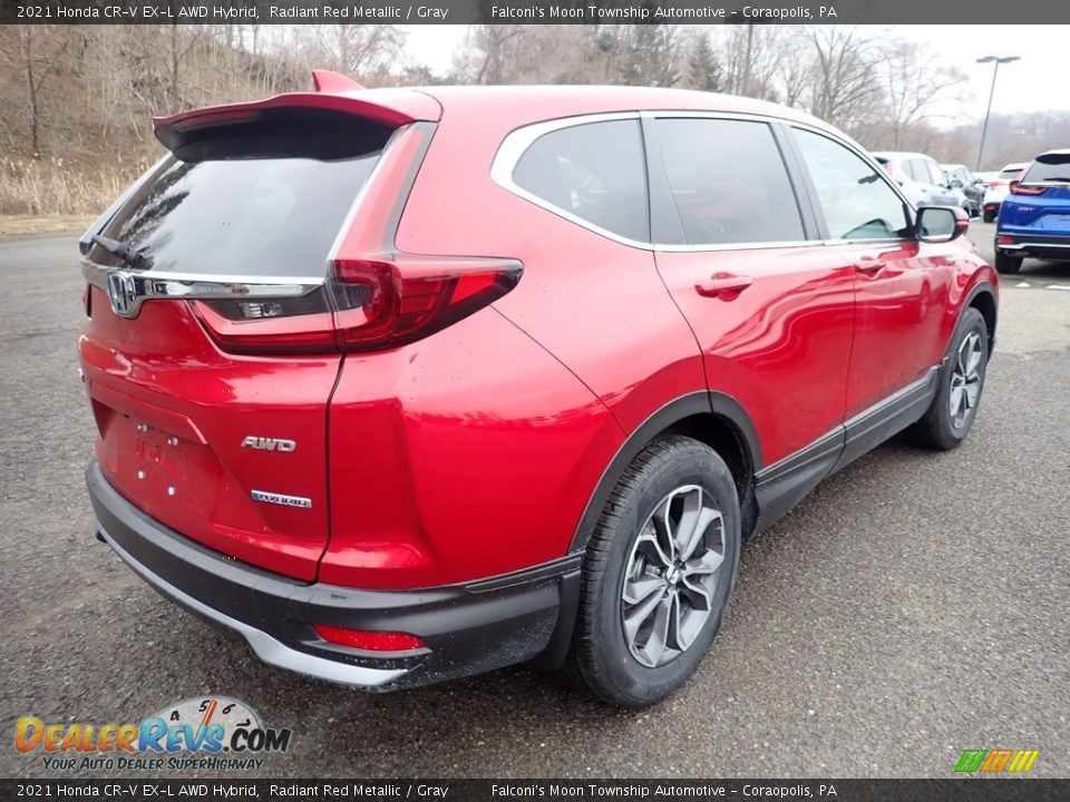 2021 Honda CR-V EX-L AWD Hybrid Radiant Red Metallic / Gray Photo #5