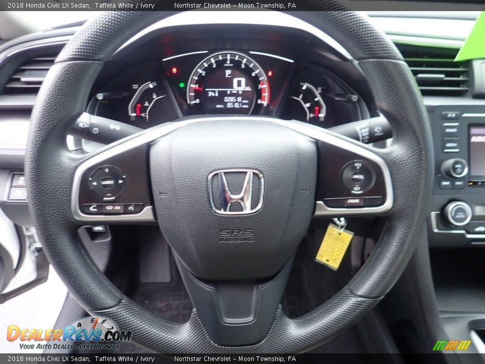 2018 Honda Civic LX Sedan Taffeta White / Ivory Photo #25