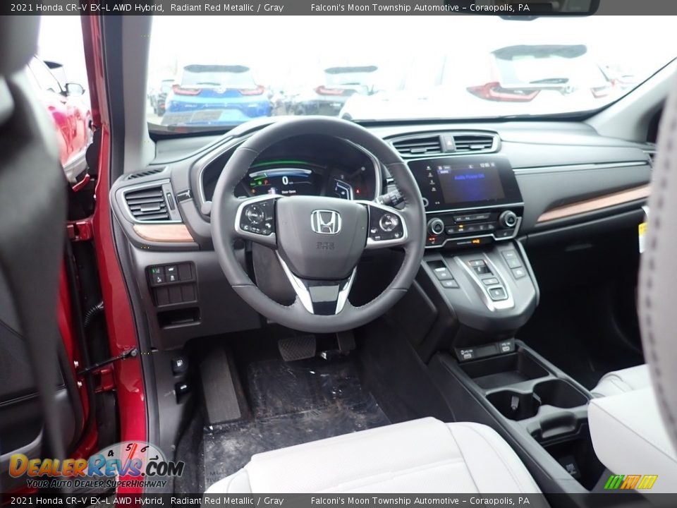 2021 Honda CR-V EX-L AWD Hybrid Radiant Red Metallic / Gray Photo #10