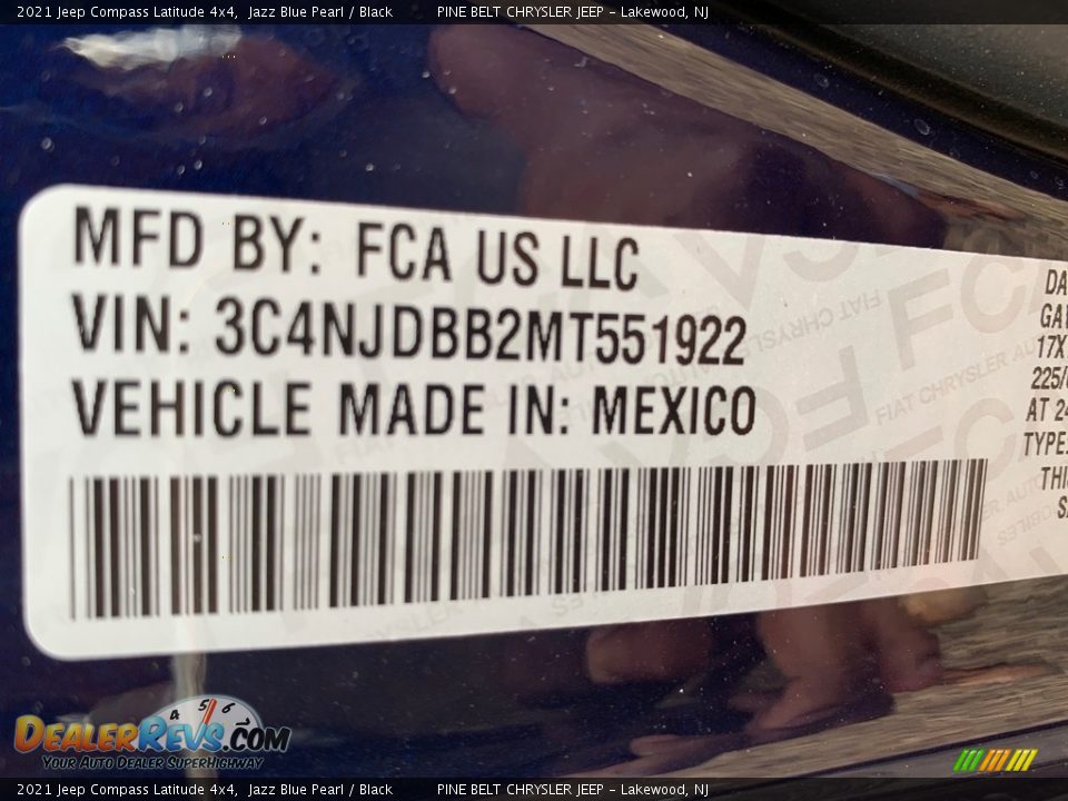 2021 Jeep Compass Latitude 4x4 Jazz Blue Pearl / Black Photo #13