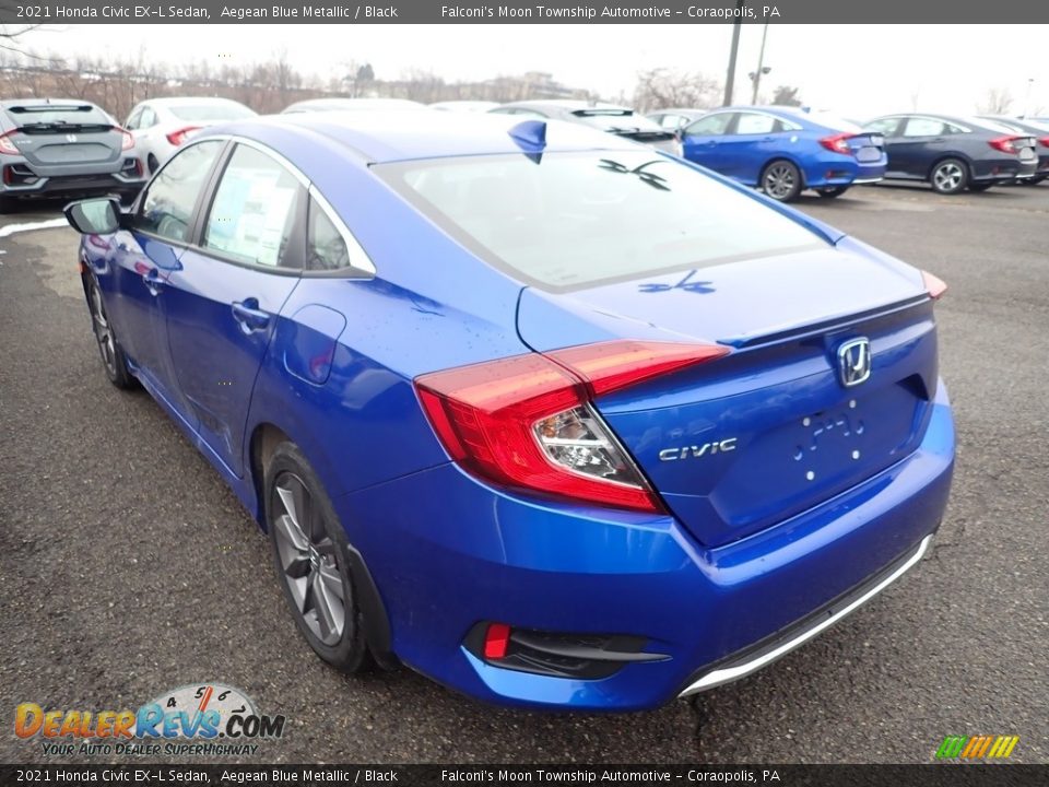 2021 Honda Civic EX-L Sedan Aegean Blue Metallic / Black Photo #3