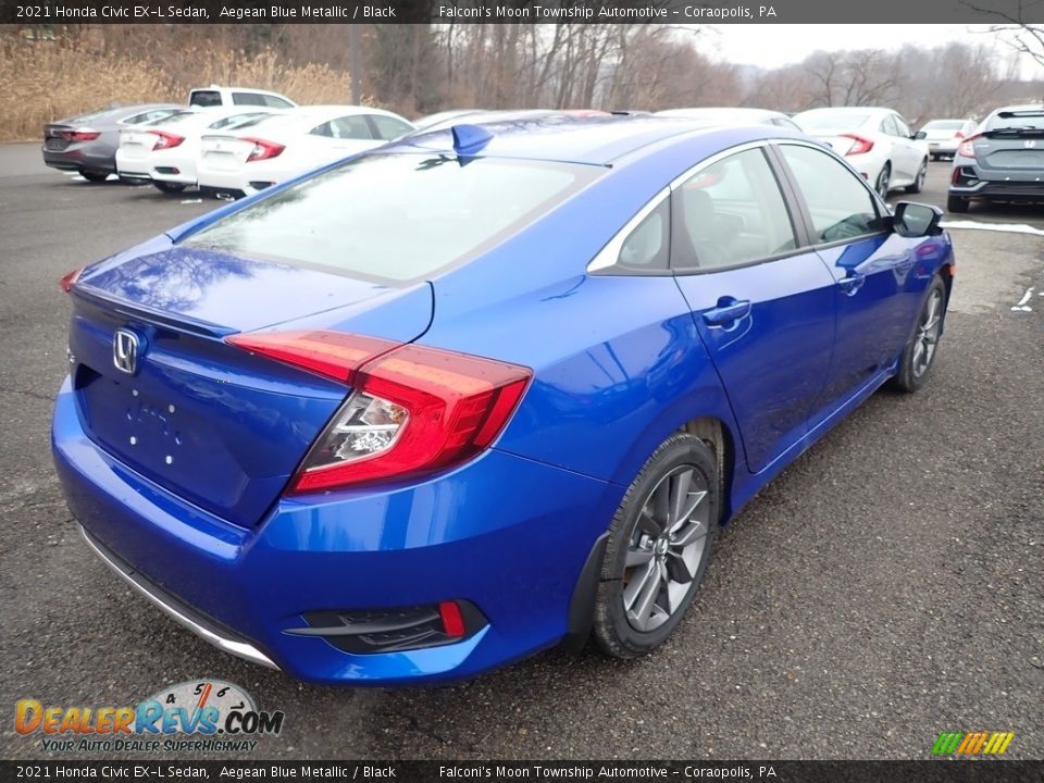 2021 Honda Civic EX-L Sedan Aegean Blue Metallic / Black Photo #4