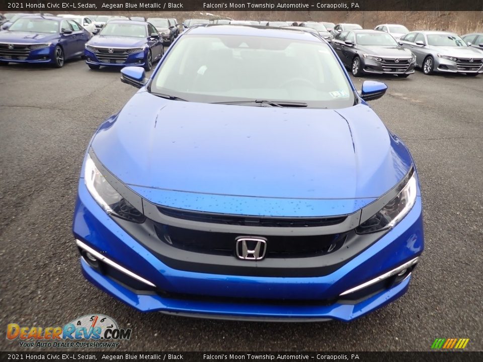 2021 Honda Civic EX-L Sedan Aegean Blue Metallic / Black Photo #6