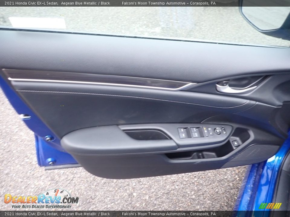 2021 Honda Civic EX-L Sedan Aegean Blue Metallic / Black Photo #8