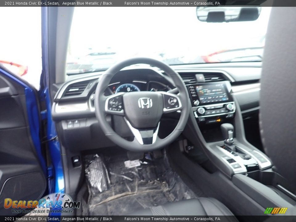 2021 Honda Civic EX-L Sedan Aegean Blue Metallic / Black Photo #11