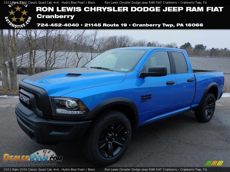 2021 Ram 1500 Classic Quad Cab 4x4 Hydro Blue Pearl / Black Photo #1