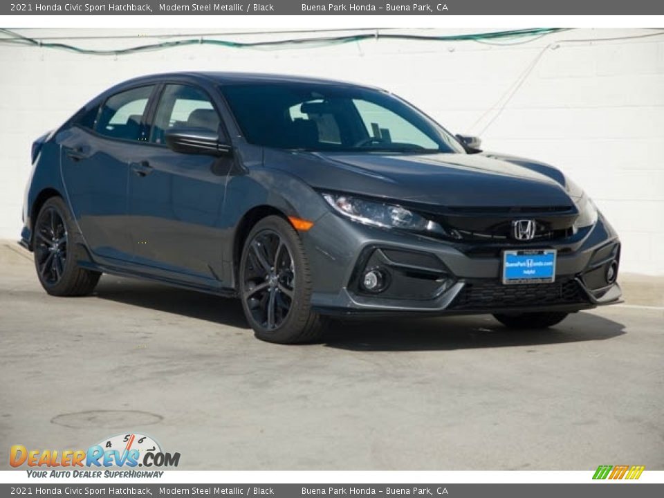 2021 Honda Civic Sport Hatchback Modern Steel Metallic / Black Photo #1