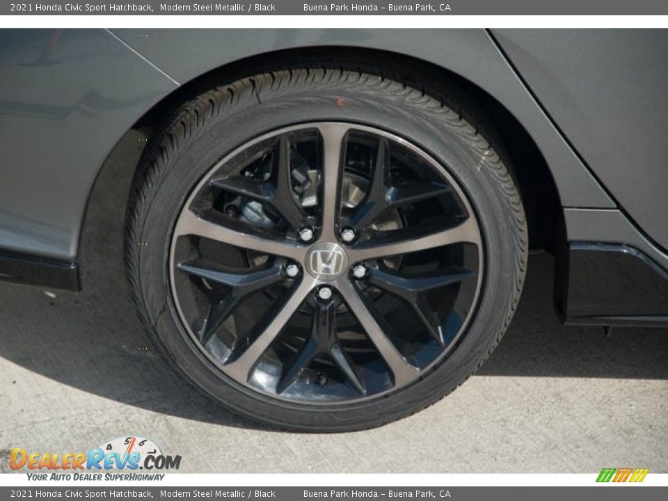 2021 Honda Civic Sport Hatchback Modern Steel Metallic / Black Photo #10
