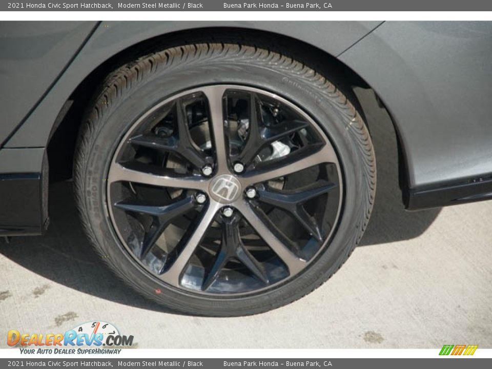 2021 Honda Civic Sport Hatchback Modern Steel Metallic / Black Photo #12