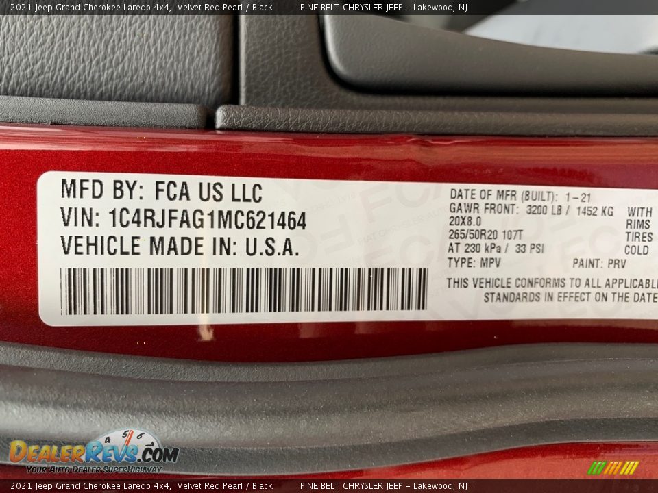 2021 Jeep Grand Cherokee Laredo 4x4 Velvet Red Pearl / Black Photo #14