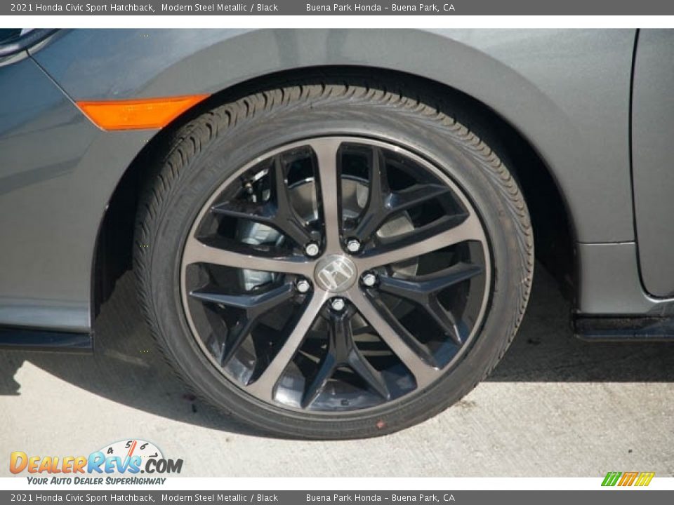 2021 Honda Civic Sport Hatchback Modern Steel Metallic / Black Photo #13