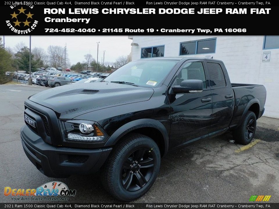 2021 Ram 1500 Classic Quad Cab 4x4 Diamond Black Crystal Pearl / Black Photo #1