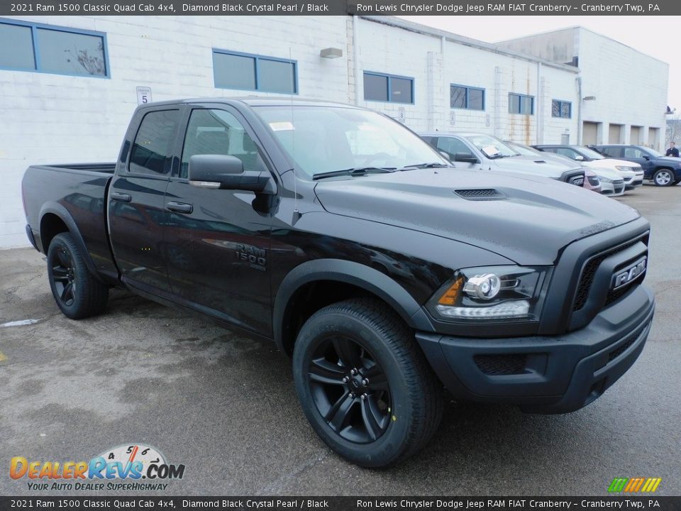 2021 Ram 1500 Classic Quad Cab 4x4 Diamond Black Crystal Pearl / Black Photo #3