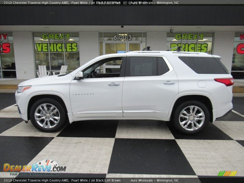 2019 Chevrolet Traverse High Country AWD Pearl White / Jet Black/Loft Brown Photo #1