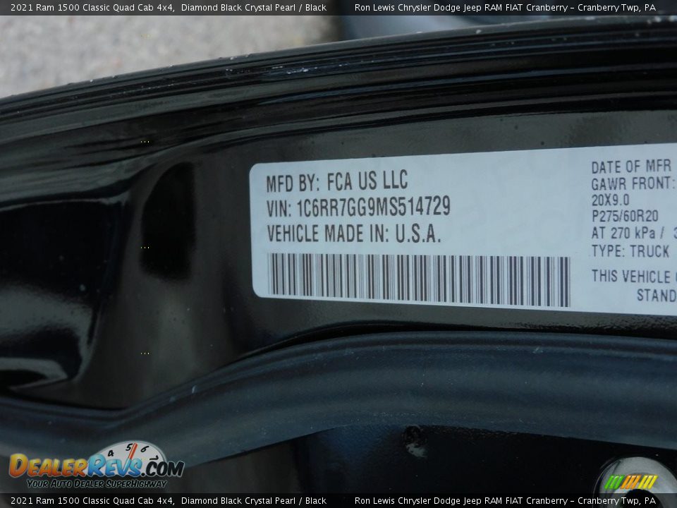 2021 Ram 1500 Classic Quad Cab 4x4 Diamond Black Crystal Pearl / Black Photo #20