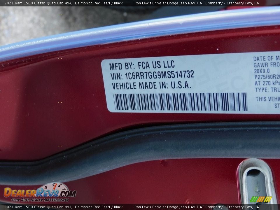 2021 Ram 1500 Classic Quad Cab 4x4 Delmonico Red Pearl / Black Photo #20