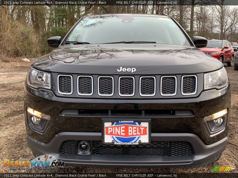 2021 Jeep Compass Latitude 4x4 Diamond Black Crystal Pearl / Black Photo #3