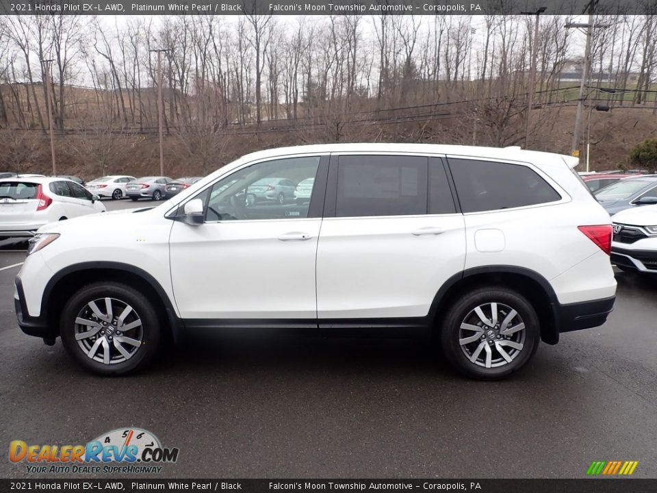 2021 Honda Pilot EX-L AWD Platinum White Pearl / Black Photo #3