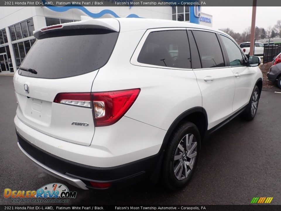 2021 Honda Pilot EX-L AWD Platinum White Pearl / Black Photo #6