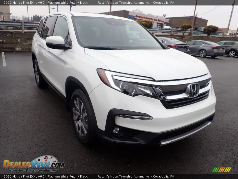 2021 Honda Pilot EX-L AWD Platinum White Pearl / Black Photo #7