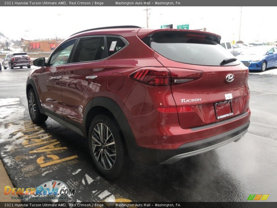 2021 Hyundai Tucson Ulitimate AWD Red Crimson / Beige Photo #3