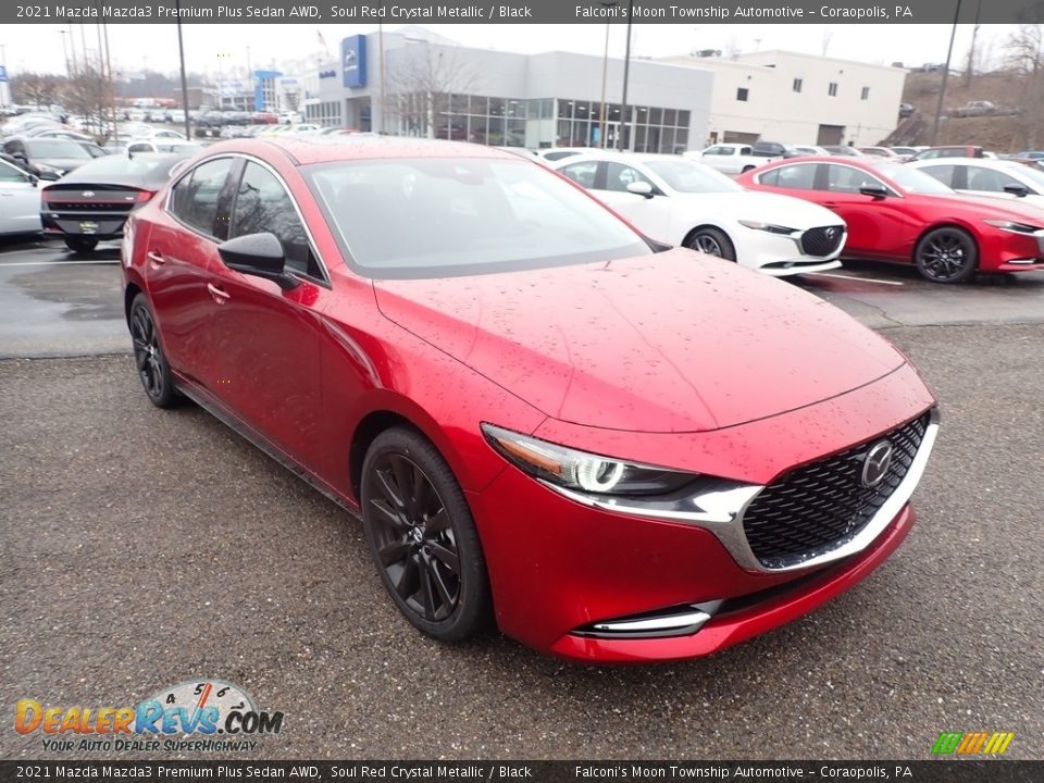 2021 Mazda Mazda3 Premium Plus Sedan AWD Soul Red Crystal Metallic / Black Photo #3