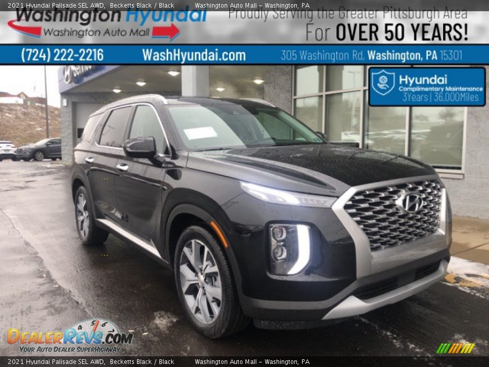 2021 Hyundai Palisade SEL AWD Becketts Black / Black Photo #1