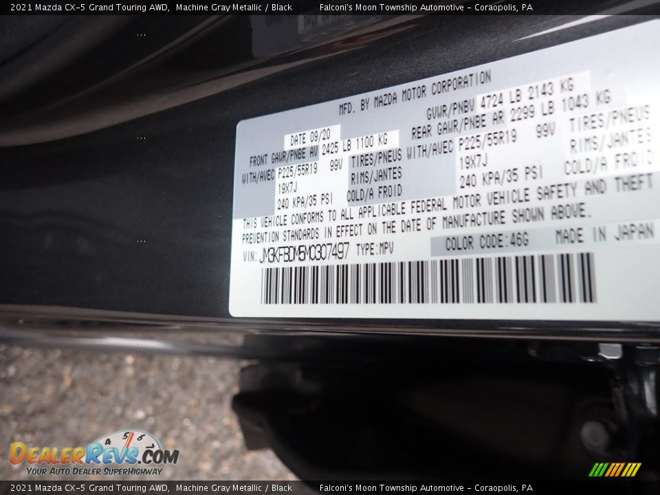 2021 Mazda CX-5 Grand Touring AWD Machine Gray Metallic / Black Photo #12