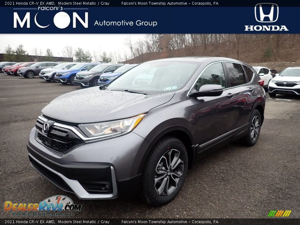 2021 Honda CR-V EX AWD Modern Steel Metallic / Gray Photo #1