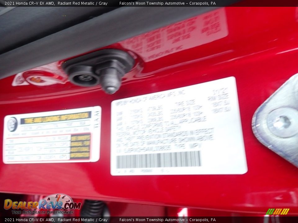 2021 Honda CR-V EX AWD Radiant Red Metallic / Gray Photo #12