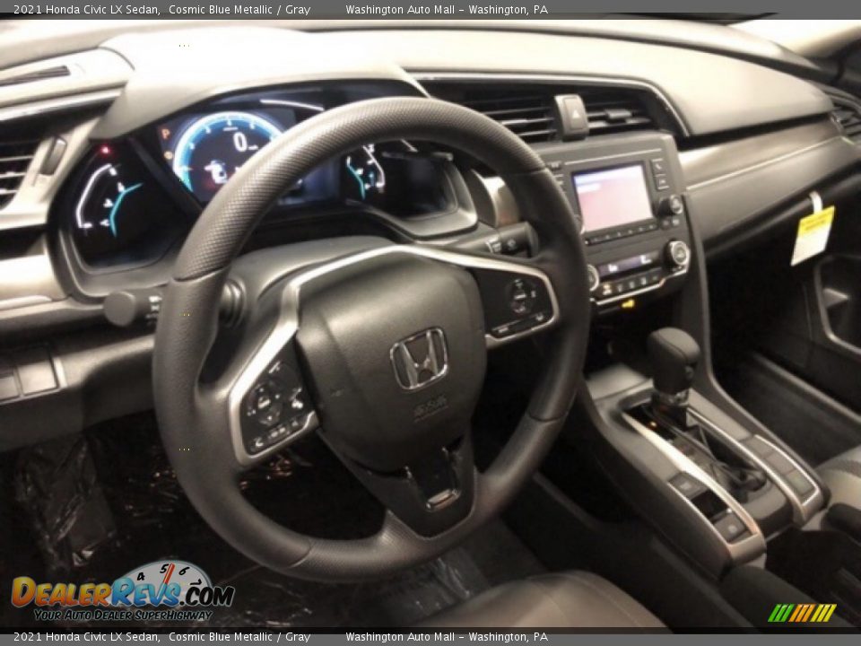2021 Honda Civic LX Sedan Cosmic Blue Metallic / Gray Photo #8