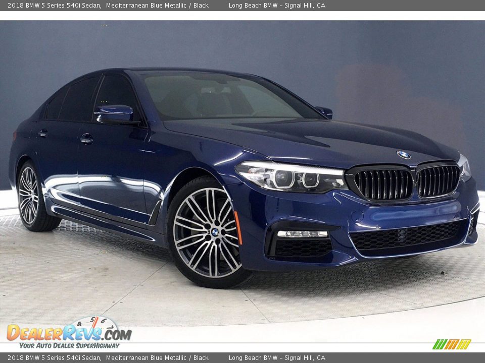 Mediterranean Blue Metallic 2018 BMW 5 Series 540i Sedan Photo #1