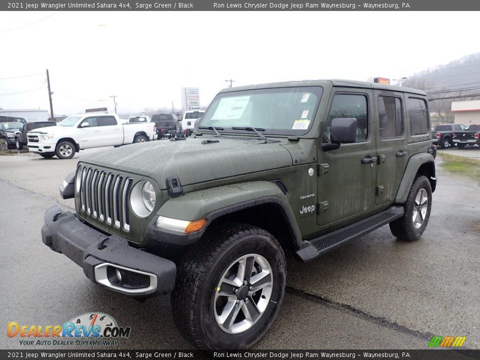 2021 Jeep Wrangler Unlimited Sahara 4x4 Sarge Green / Black Photo #1