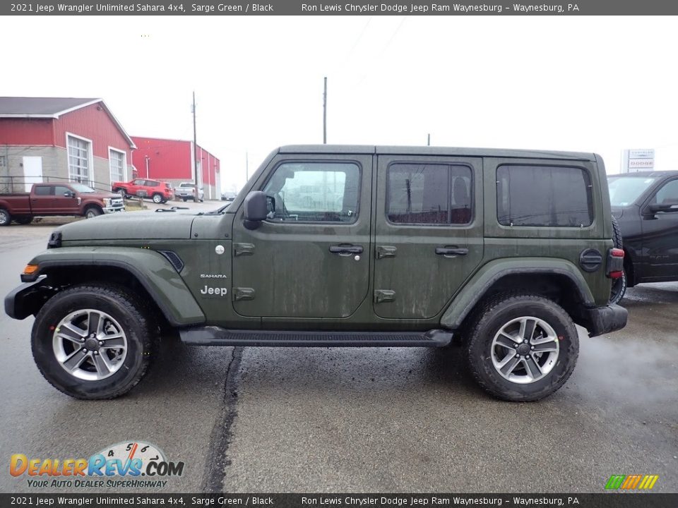 2021 Jeep Wrangler Unlimited Sahara 4x4 Sarge Green / Black Photo #3