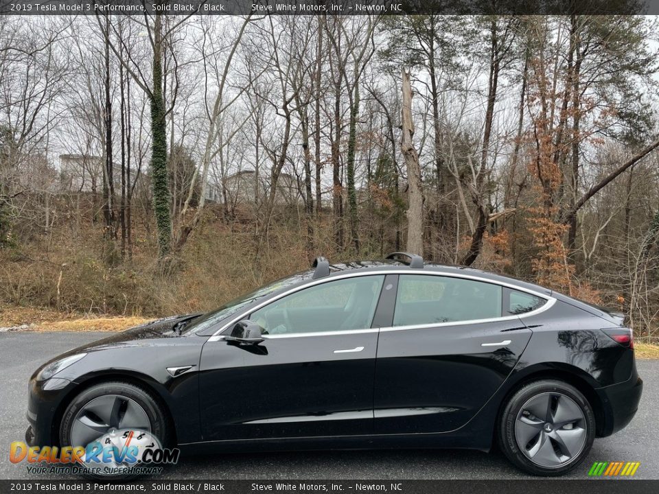 Solid Black 2019 Tesla Model 3 Performance Photo #1