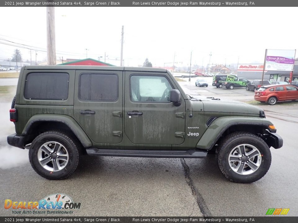 2021 Jeep Wrangler Unlimited Sahara 4x4 Sarge Green / Black Photo #6