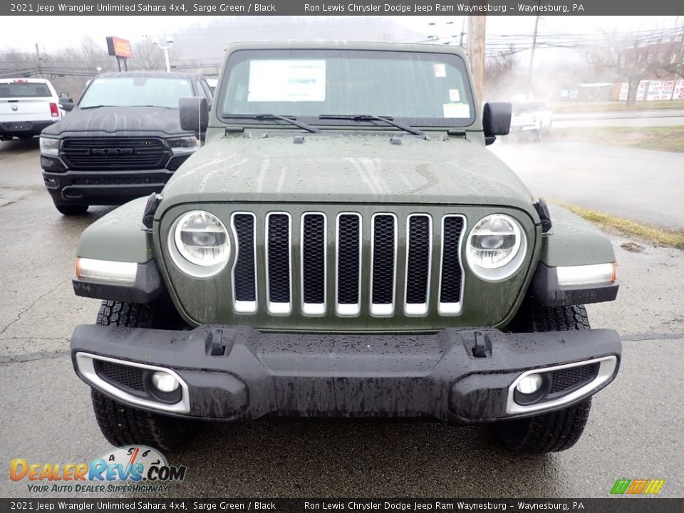 2021 Jeep Wrangler Unlimited Sahara 4x4 Sarge Green / Black Photo #8