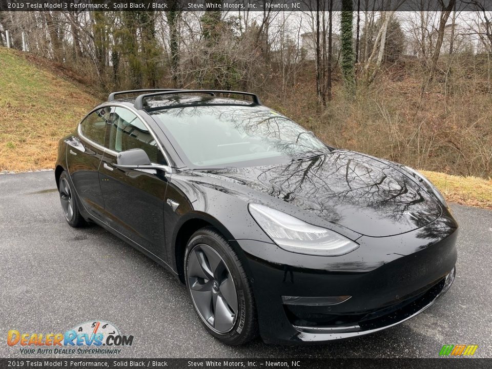 Solid Black 2019 Tesla Model 3 Performance Photo #5