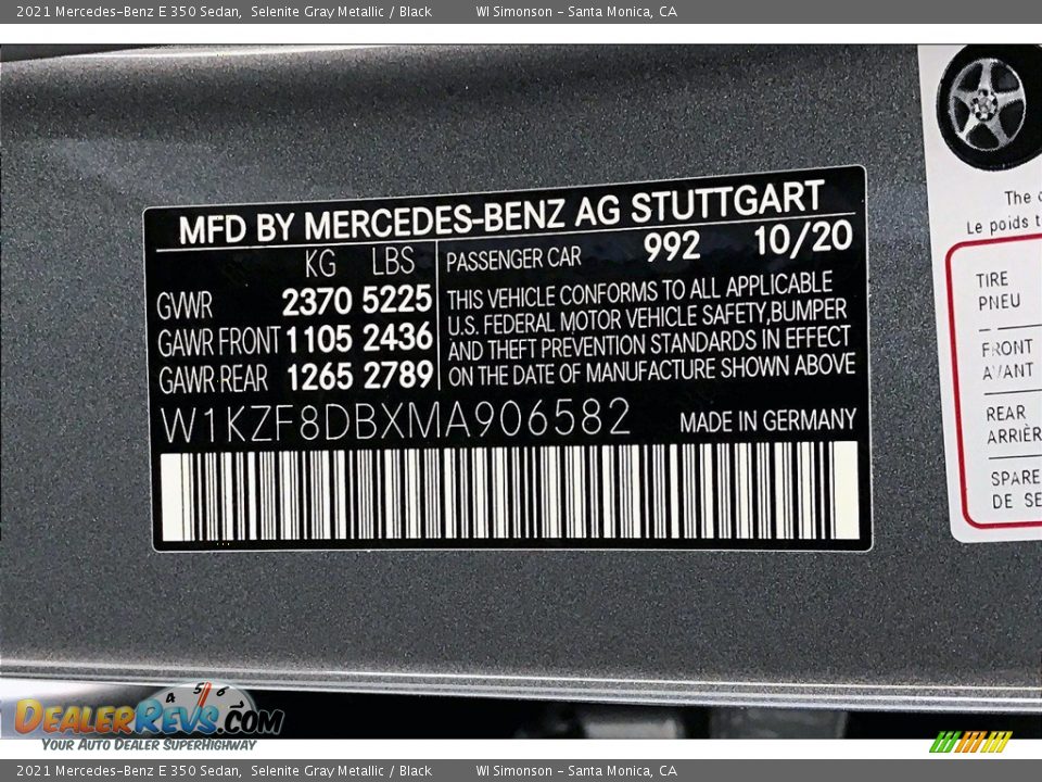 2021 Mercedes-Benz E 350 Sedan Selenite Gray Metallic / Black Photo #10