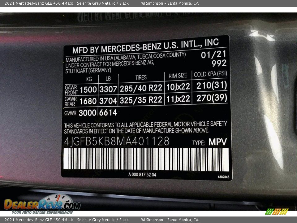 2021 Mercedes-Benz GLE 450 4Matic Selenite Grey Metallic / Black Photo #10